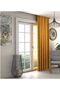 Orange Background Curtain, Orange Velvet Textured Background Curtain, Non-Pleated Extralarge Gathered a Quality, (Single Panel) - 2