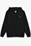 Broken Heart Kalp Sırt Printed Hooded Yarı Oversized Sweatshirt Black Hoodie 1224 - 2