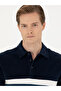 Navy Blue Slim Fit Polo Neck T-Shirt 50283240-Vr033 - 2