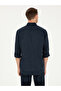 Navy Blue Regular Fit 100% Linen Shirt 50284823-Vr033 - 5