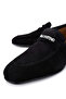 Men's Genuine Leather Black Suede Loafer Shoes - 3