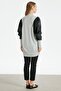 LEATHER COMBINED KNITWEAR TUNIC GRAY - 4
