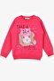 Girl's Sweatshirt Puppy Printed 3-7 Years, Coral - 2
