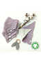 100% Cotton 8 Layers Muslin Fabric Set of 5 Baby Bibs/Mouth Wipes with Three Snaps - 2