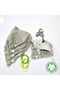 100% Cotton 8 Layers Muslin Fabric Set of 5 Baby Bibs/Mouth Wipes with Three Snaps - 3
