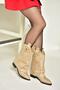 T 723972202   Beige Suede Low Heel Women's Boots