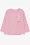 Girl's Long Sleeve T-Shirt with Pockets, Bunny Printed, Age 1.5-5, Powder