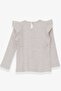 Girl's Long Sleeve Blouse Ruffle Shoulder 1.5-5 Years, Beige Melange - 2