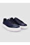 100% Genuine Leather Dark Blue Lace-Up Men's Sports Shoes - 3