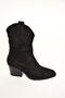 T 296713002   Black Suede Thick Heeled Women's Boots - 6
