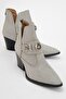 Kenda Silver Glitter Back Zipper Buckle Women's Thick Heeled Boots - 2