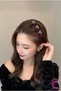 Heart Hair Twister Velvet Textured Side Hair Clip Burgundy - Mini Rhinestone Clip Clamp Hair Accessory - 3