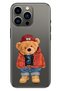 iPhone 14 Pro Max Case Silicone Moderna Illustrated Patterned Teddy Bear
