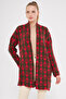 Women's Red Long Patterned Knitwear Cardigan Arm-25K 012005 - 3