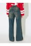 Wide Leg Regular Waist Comfortable Fit Washable Stitching Detail Jeans - Wide Leg Jean - 6