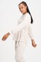 Pregnant Women Breastfeeding Detailed High Waist Wide Leg Soft Textured Knitwear Set Cream - 5
