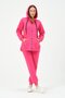 Pregnant Women's Thermal Zippered Hooded Tracksuit Set Pink