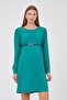 Maternity Long Sleeve Mini Length Chiffon Evening Dress Green - 3