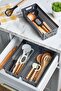 Anthracite Set of 3 Modular Cutlery and Ladle Drawer Organizer Kitchen Organizer