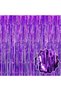 Purple Color Extra Metallized Shiny Fringed Background Curtain Imported A Quality 1x2 Meters - 3