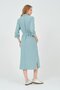 Maternity Shirt Collar Front Pocket Midi Length Dress Turquoise - 5
