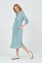 Maternity Shirt Collar Front Pocket Midi Length Dress Turquoise - 4