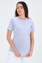 Pregnant Breastfeeding Detailed Short Sleeve T-shirt Lilac - 2