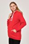 Pregnant Breastfeeding Detailed Thermal Hooded Sweatshirt Red - 5