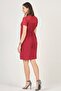 Maternity Collar Tulle Detailed Dress Claret Red - 3