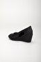 Wedge Sole Open Toe Orthopedic Artificial Leather Black Women's Wedge Heel Shoes - 5
