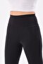 Clothing High Waist Gathering Spanish Leggings Black - 6