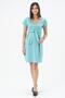 Maternity Casual Dress with Waist Belt Mint Green - 3