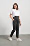 Pregnancy Stretchy Belly-Banded Waist-Adjustable Mom Fit Classic Gabardine Trousers ANTHRACITE - 3
