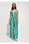 Slit Drape Collar Patterned Jumpsuit - 2