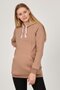 Pregnant Breastfeeding Detailed Thermal Hooded Sweatshirt Beige