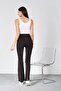 Maternity Stretchy Belly Band Adjustable Waist Spanish Jersey Pants Black - 5