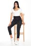 Maternity Stretchy Belly Band Adjustable Waist Buttoned Classic Trousers Black