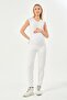 Maternity Flexible Abdomen Banded Adjustable Waist Mom Fit Jeans White