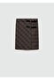 Double Belt Checkered Skirt - 3