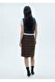 Double Belt Checkered Skirt - 4