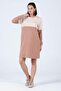 Maternity Color Block Sweat Dress Brown - 2