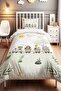Nature Safari Train Patterned Single Baby Kids Bedding Set