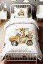 Tiger and Brother with Car Patterned Single Baby Kids Bedding Set - 2