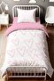 Pink Dream Hearts Patterned Single Baby Kids Bedding Set - 2