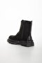Suede Tied Sole Stitched Black Women's Boots - 5
