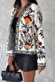 Women's Bohemian Cross Stitch Embroidered Jacket - 5
