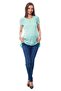 بلوزة شيفون بأكمام قصيرة للحوامل بلون أزرق فاتح - 3