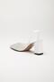 Satin Symmetrical Cut Stoned White Large Size Women's Shoes Heels - 5