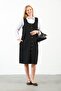 Maternity Zero Sleeve Front Button Gilet Dress Black
