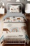 Antique Line Safari Patterned Single Baby Kids Bedding Set - 2